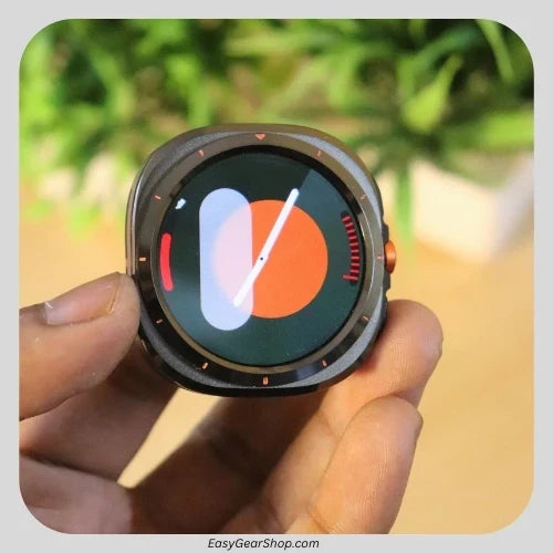 Samsung Smart Watch Ultra Black Edition by ELLORA TECH showing the sleek black smartwatch with digital display and fitness tracking features.