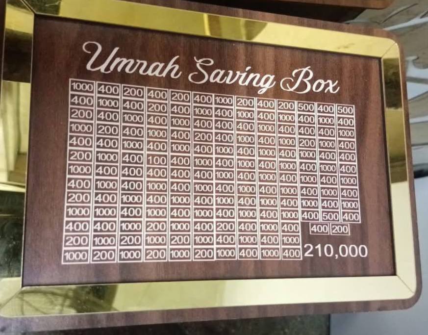 Umrah Saving Box [4 Stickers + 1 Pen] - My Store